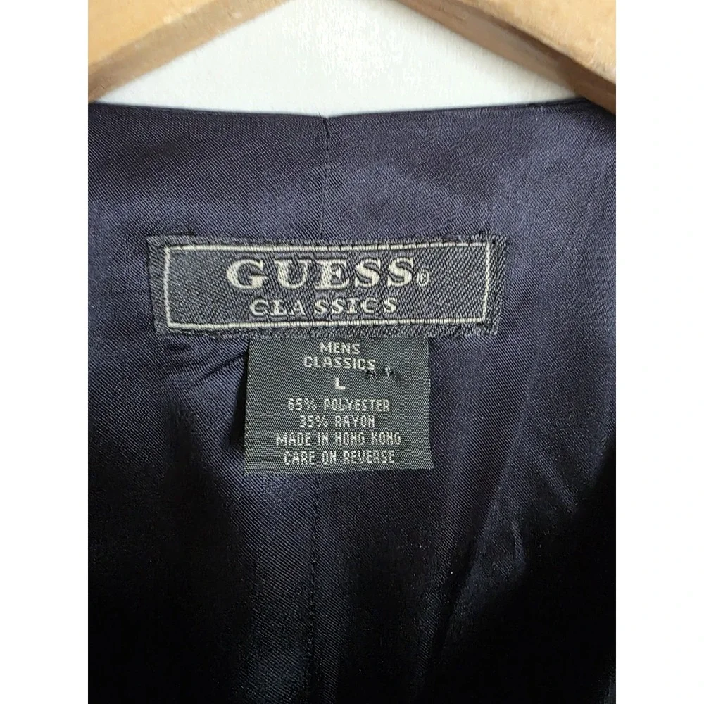 VINTAGE 1995-Guess Classics Mens Vest Size Large Navy Blue